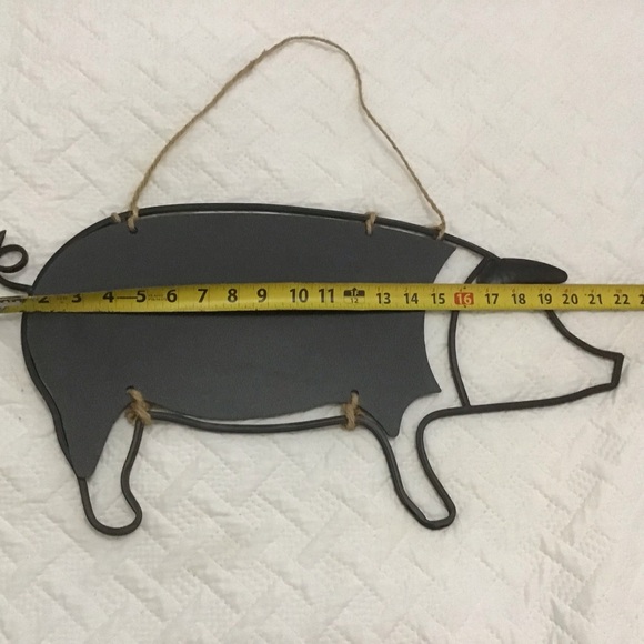 Farmhouse Pig Wall Decor | Metal Pig Silhouette | Rustic Country - Picture 2 of 5